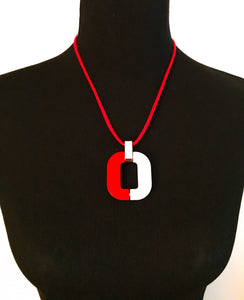 Red/White Medium Pendant (with cotton string)